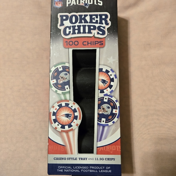 NFL New England Patriots Clay Casino Style Poker Chips 100 Ct. - Picture 1 of 4